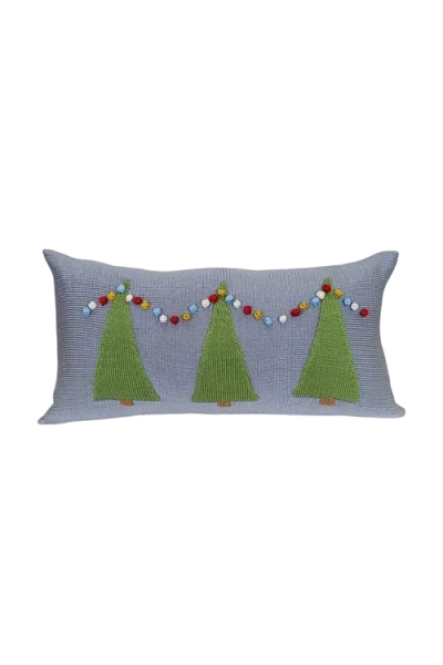 Melange Collection Tree Farm Lumbar Pillow In Grey