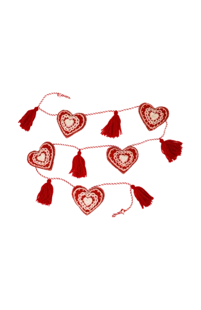Melange Collection Valentine Heart Garland In Red