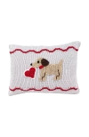Melange Collection Valentine Puppy Dog Mini Pillow In Grey