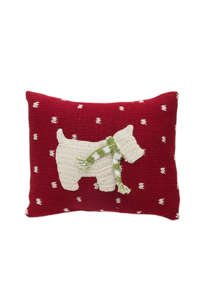 Melange Collection Westie Dog Mini Pillow In Red