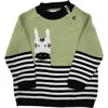 Melange Collection Zebra Sweater In Green