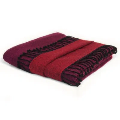Melange Cosette Merino Reversible Wool Throw In Red