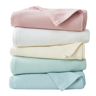 Melange Diamond Egyptian-quality Cotton Blanket In Pink