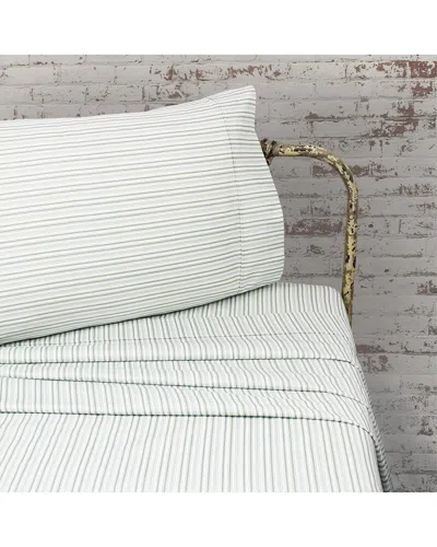 Melange Home Set Of Two 200 Thread Count Cotton Percale Shirt Stripe Pillowcases In White
