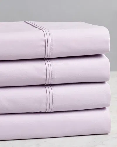 Melange Double Pleat Egyptian Cotton Sheet Set In Purple