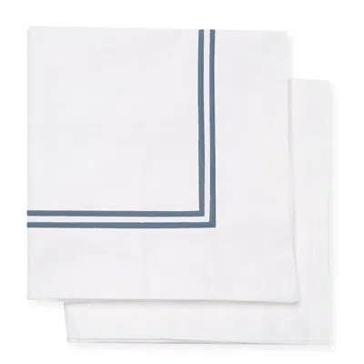 Melange Double Stripe Embroidered Sham In Navy