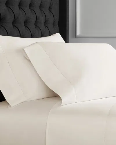 Melange Hemstitch 1000 Thread Count Easy Care 6pc Sheet Set In White