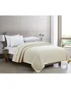Melange Home 100% Merino Wool Blanket With Satin Border In Ivory