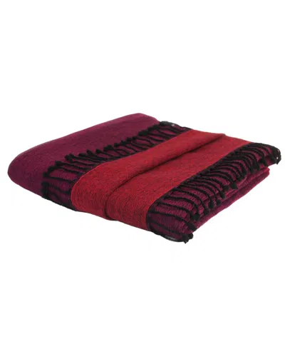Melange Mélange Home Merino Wool Reversible Throw In Red