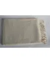 Melange Home 100% Merino Wool Throw In Ivory