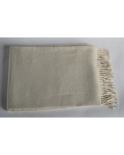 Melange Home 100% Merino Wool Throw In Ivory