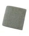 Melange 100% Wool Waffle Weave Blanket, Full/queen In Light Gray