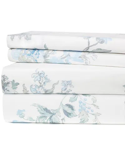 Melange Home 200 Thread Count Percale Jardin De Rose Sheet Set In White