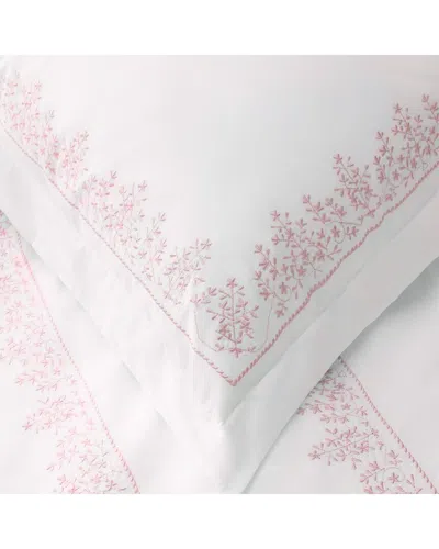 Melange Mélange Home 300 Thread Count Baby Breath Embroidery Shams Pair In Pink