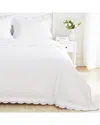 Melange Mélange Home 300 Thread Count Double Scalloped Embroidery Duvet Set In White