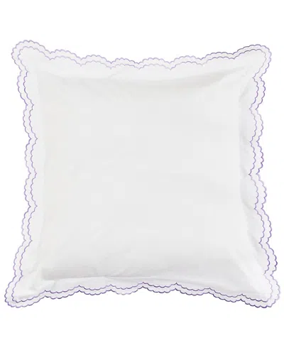 Melange Mélange Home 300 Thread Count Double Scalloped Embroidery Sham Pair In Multi