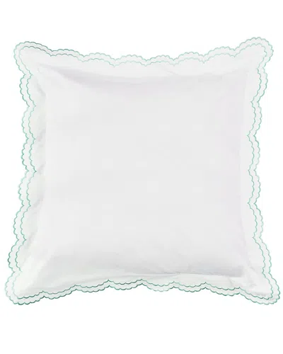 Melange Mélange Home 300 Thread Count Double Scalloped Embroidery Sham Pair In Multi