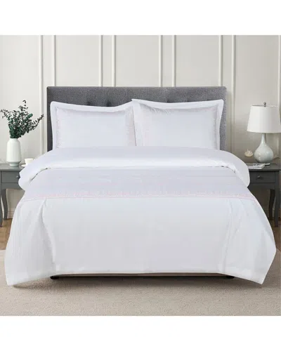 Melange Mélange Home Percale Baby's Breath Embroidery Duvet Set In Pink