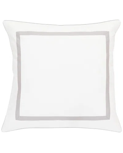 Melange Home 300 Thread Count Percale Cotton Classic Double Border Euro Shams In Grey