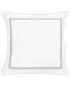Melange Home 300 Thread Count Percale Cotton Classic Double Border Euro Shams In Grey