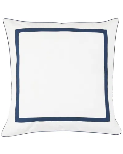 Melange Home 300 Thread Count Percale Cotton Classic Double Border Euro Shams In Navy