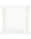 Melange Home 300 Thread Count Percale Cotton Classic Double Border Euro Shams In White
