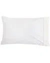Melange Home 300 Thread Count Percale Cotton Classic Double Border Pillowcases In White