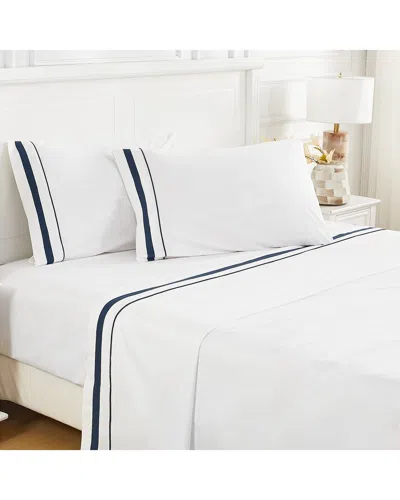 MELANGE MÉLANGE HOME PERCALE CLASSIC DOUBLE BORDER SHEET SET