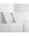 Melange Mélange Home 300 Thread Count Percale Cotton Double Scalloped Embroidery Sheet  Set