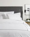 Melange 300tc Percale Single Embroidered Stripe Duvet Set