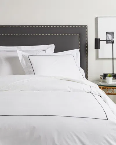 Melange 300tc Percale Single Embroidered Stripe Duvet Set