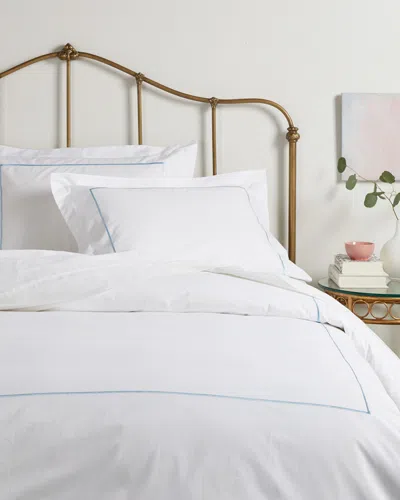 Melange 300tc Percale Single Embroidered Stripe Duvet Set