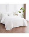 Melange Mélange Home 300 Thread Count Scallop Frame Embroidery Percale Cotton Duvet  Set
