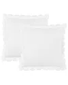Melange Mélange Home 300 Thread Count Scallop Frame Embroidery Percale Cotton Euro  Shams