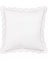 Melange Home 300 Thread Count Scallop Frame Embroidery Percale Cotton Euro  Shams In Pink