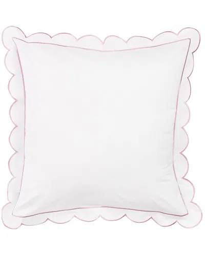 MELANGE MÉLANGE HOME SCALLOP FRAME EMBROIDERY PERCALE EURO SHAM SET