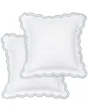 Melange Home Double Scalloped Embroidered Sham Pair In Blue