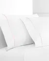 Melange Mélange Home 300tc Percale Cotton Single Marrow Embroidered Pillowcases In Pink