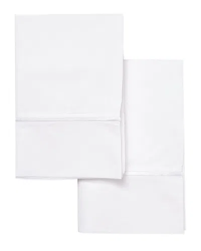 Melange Mélange Home 300tc Percale Cotton Single Marrow Embroidered Pillowcases In White