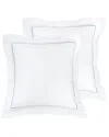 Melange Mélange Home 300tc Percale Cotton Single Marrow Embroidered Shams In Blue