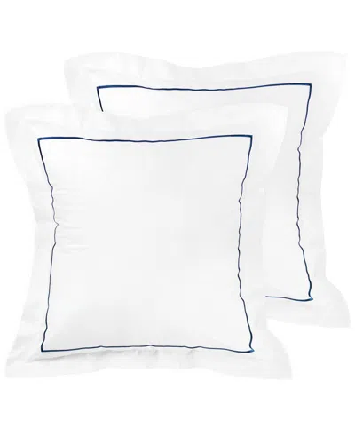 MELANGE MÉLANGE HOME 300TC PERCALE COTTON SINGLE MARROW EMBROIDERED SHAMS