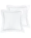Melange Mélange Home 300tc Percale Cotton Single Marrow Embroidered Shams In Grey