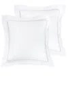 Melange Mélange Home 300tc Percale Cotton Single Marrow Embroidered Shams In Pink