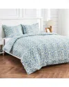 Melange Mélange Home 400 Thread Count Arts & Crafts Floral Duvet Set In Blue