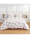 Melange Home 400 Thread Count Hydrangea Duvet Set In Pink