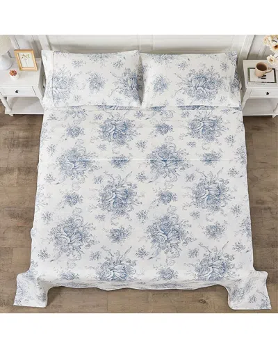 Melange Home 400 Thread Count Toile Sheet Set In Blue