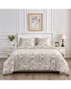 Melange Home 400tc Sateen Cotton Alabaster Rose Duvet Set In White