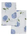 Melange Mélange Home 400tc Sateen Cotton Hydrangea Hemstitch Pillowcases In Blue