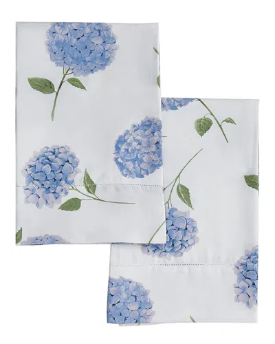 MELANGE MÉLANGE HOME 400TC SATEEN COTTON HYDRANGEA HEMSTITCH PILLOWCASES