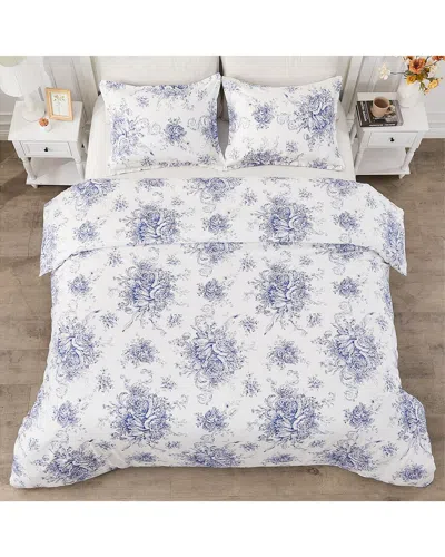 Melange Home 400tc Toile Duvet Set In Blue